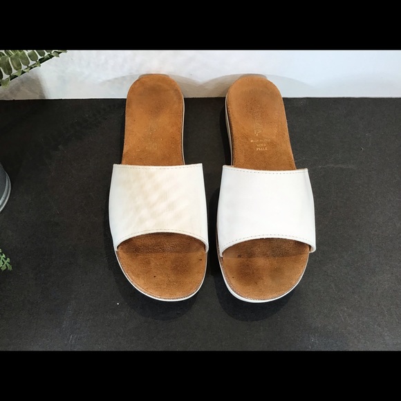 PATRIZIA BY SPRING STEP WHT LEATHER SLIDES SZ 11 - Picture 5 of 10